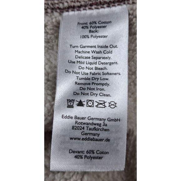 Eddie Bauer Men's 1/4 Snap Sweater Fleece Pullover TXL Fully lined snaps red - Picture 5 of 14